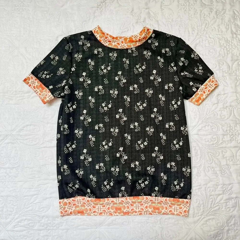 Mixed Print Floral Tunic Top